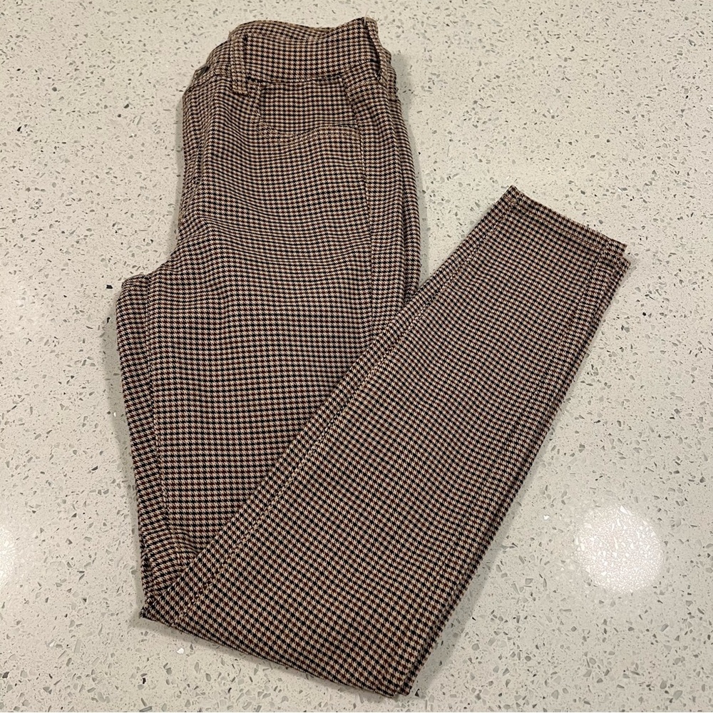 AMERICAN EAGLE Houndstooth Brown & Black Slim Fit Pants | Size 0